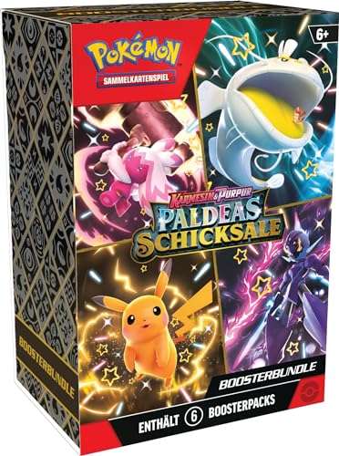 Pokemon Boosterbundle Karmesin & Purpur – Paldeas Schicksale (6 Boosterpacks) [Amazon Prime]