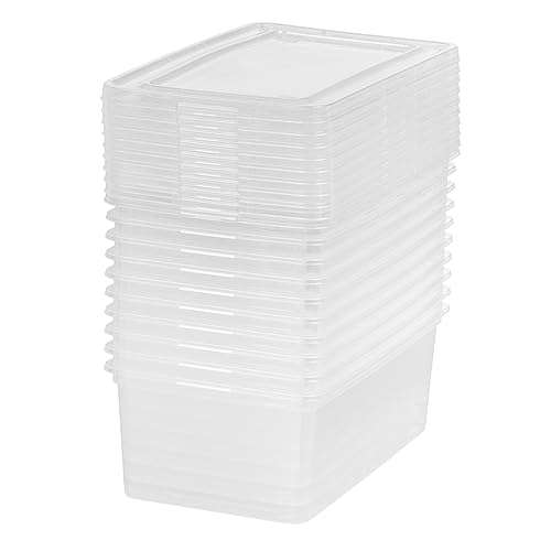 Iris Ohyama, Kunststoff-Aufbewahrungsbox mit Riegeldeckel, 10er-Set, CNL-5, Transparent PRIME