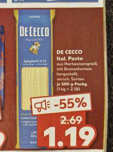 [Kaufland] De Cecco Nudeln verschiedene Sorten 1,19 €