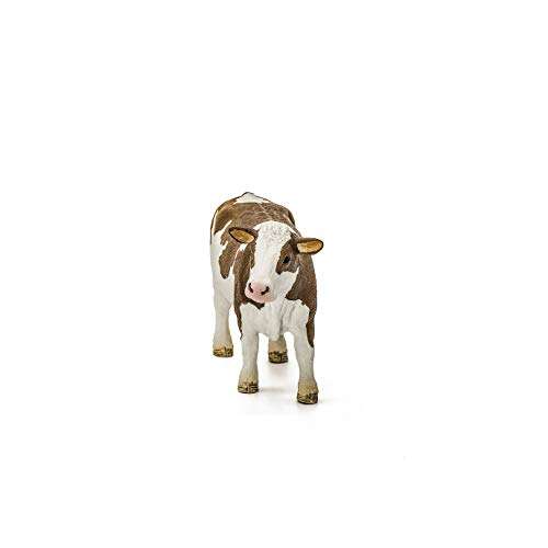 schleich 13801 Fleckvieh-Kuh, für Kinder ab 3+ Jahren, FARM WORLD - Spielfigur (Prime / Abholung Media Markt/Saturn)