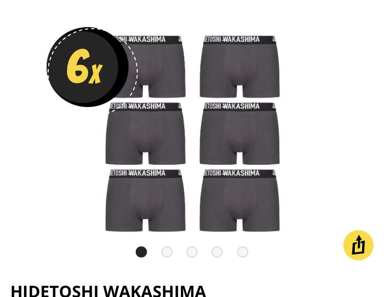 HIDETOSHI WAKASHIMA "Sapporo" Herren Boxershorts 6er-Pack dunkelgrau by Sportspar
