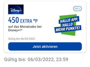 Disney+ 450 Extra Payback Punkte auf Monatsabo - eff. 3,49€ [vmtl. personalisiert]