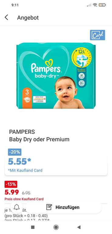 2x Pampers Baby Dry oder Premium Protection Windeln (Einzelpack)