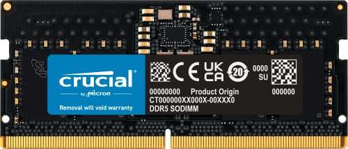 Crucial 8GB DDR5 4800MHz CL40 Laptop RAM für 18,07€ (Amazon Prime)