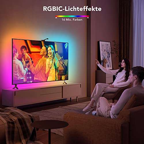 Govee DreamView T1 TV LED Hintergrundbeleuchtung, WiFi Hintergrundbeleuchtung mit Kamera für 55 - 65 Zoll TV und PC | 75-85 Zoll für 64,99€