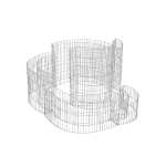 SONGMICS Steingabione in Schneckenfom (Metall-Gabione mit 2,5 x 10 cm Gittermaschen, aus rostfreiem und verzinktem Stahl, 110 x 110 x 60 cm)