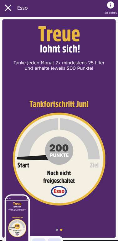 [ Esso | DeutschlandCard ] monatlich 200 Punkte sichern - mindestens 25 Liter tanken pro Tankstopp (Tankstopps personalisiert)
