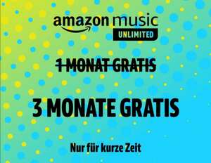 3 Monate Amazon Music Unlimited gratis (nur für Neukunden, Kündigung erforderlich)