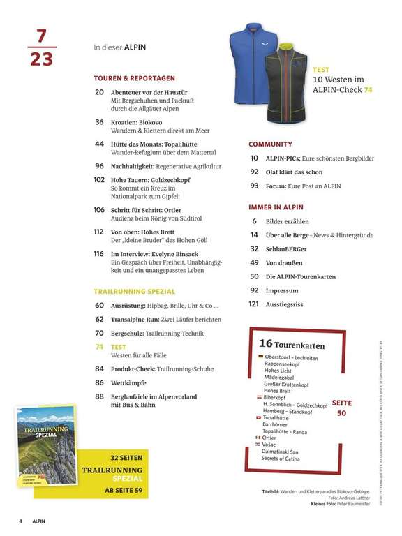 Bergsport Magazin ALPIN im Abo (12 Ausgaben) für 79,20 € mit 70 € Amazon-Gutschein