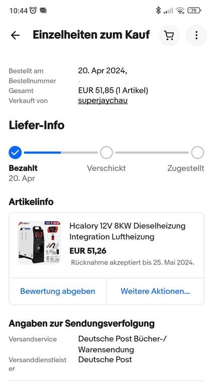 eBay Plus - akzeptiert Preisvorschlag - 12V "8KW" Dieselheizung Luftheizung