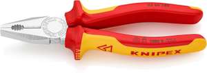 Knipex VDE Kombizange 180 mm, verchromt, isoliert mit Mehrkomponenten-Hüllen, VDE-geprüft (SB-Karte/Blister) 03 06 180 SB, PRIME