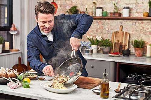 Tefal E304S3.TOG Jamie Oliver Cook´s Direct On 3-teiliges Bratpfannen-Set (20 cm, 24 cm & 28 cm)+ "Together" Booklet mit 10 Rezepten