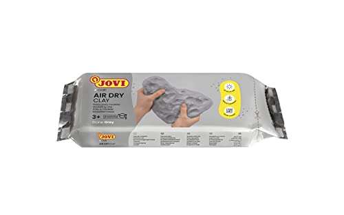 [Prime] Jovi Air Dry Modelliermasse, gebrauchsfertig, lufttrocknend, auf Basis von Feuchtton, 250 g in grau