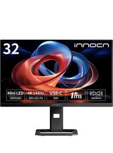 Personalisiert: INNOCN 32M2V 32 Zoll 4K Mini LED (1152 Zonen) Monitor, UHD 144Hz HDR1000, Freesync Premium, 1MS, Eingebauter Lautsprecher