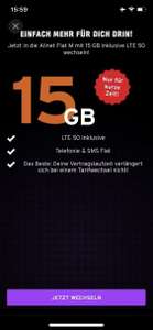 Kostenlos Congstar Tarifwechsel (u. a. Allnet Flat M) von 10 GB auf 15GB inkl. LTE50 Option