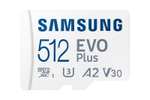 Samsung EVO Plus microSDXC 512GB Speicherkarte | UHS-I U3 / A2 / Class 10 / V30 | bis zu 130 MB/s | 10 Jahre Garantie