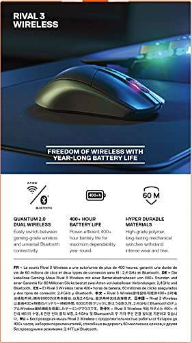 SteelSeries Rival 3 Wireless - Wireless Gaming-Maus - Über 400 Stunden  Akkulaufzeit - Dual Wireless 2.4 GHz und Bluetooth 5.0 | mydealz