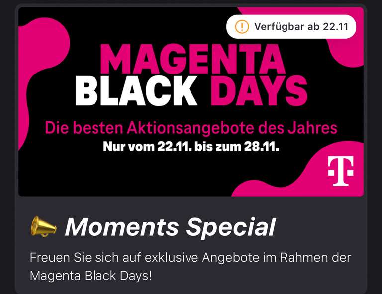 Magenta Black Deals - Airpods 2 87€ - Apple Airpods Pro 2 188€, Airpods 3 144€, HomePod 77€, Apple Watch 9 349€/379€