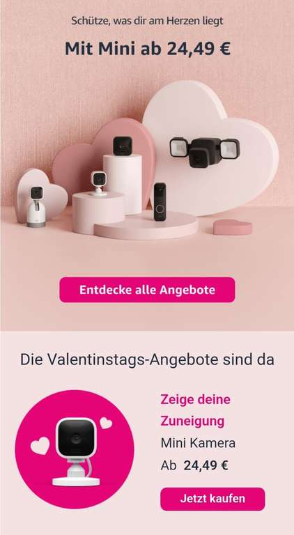 Valentinstagüberwachung von Blink z.B.: Blink Mini – Kompakte, smarte Plug-in-Überwachungskamera