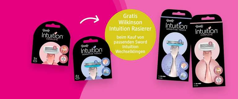 1+1 Aktion - Wilkinson Intution Rasierer beim Kauf von passenden Wechselklingen