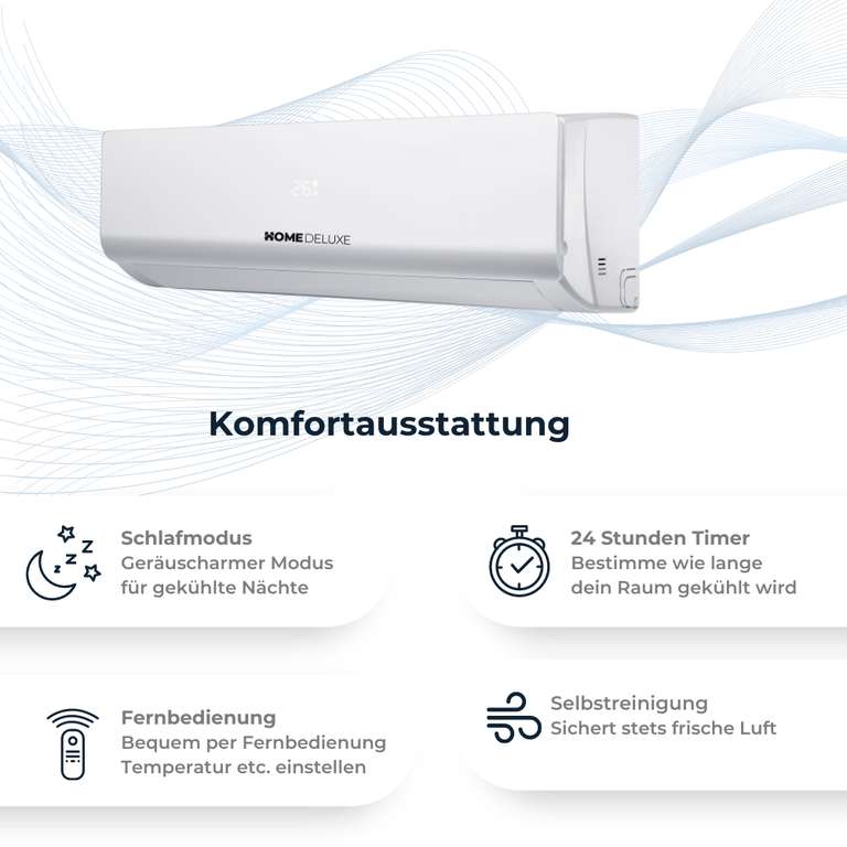 Quick Connect Split Klimaanlage Inverter Klimagerät 12000 (431,10€) oder 18000 BTU (679€) Smart Kupferleitung WIFI 5in1