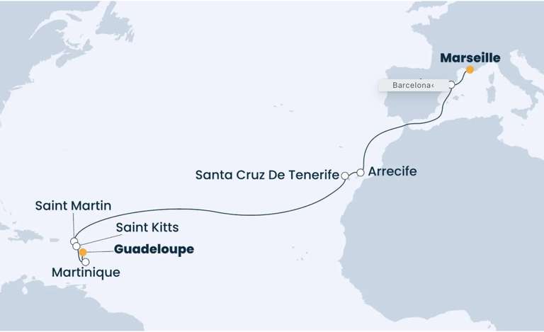 16 Tage Costa Fortuna Transatlantik Kreuzfahrt Guadeloupe Karibik für 978€ (Innenkabine Doppel noch verfügbar)