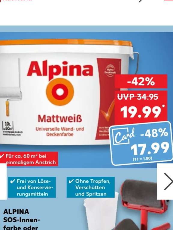 Alpina Mattweiß 10L bei Kaufland für 17,99€