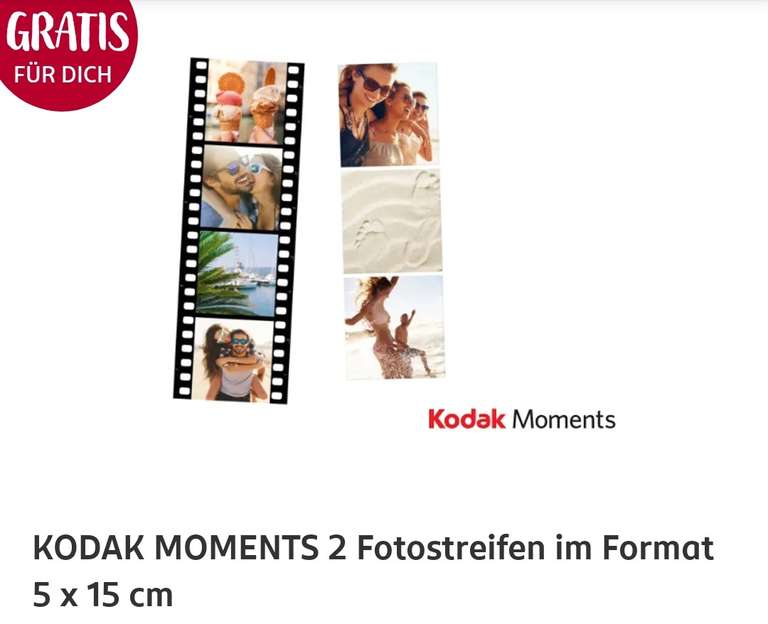 [Rossmann App] KODAK MOMENTS 2 Fotostreifen im Format 5 x 15 cm