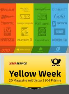 Yellow Week beim Leserservice der deutschen Post: z.B. Gartenflora für 55,60€ +55€ BestChoice inkl. Amazon, TV digital XXL,Hörzu, SportBild