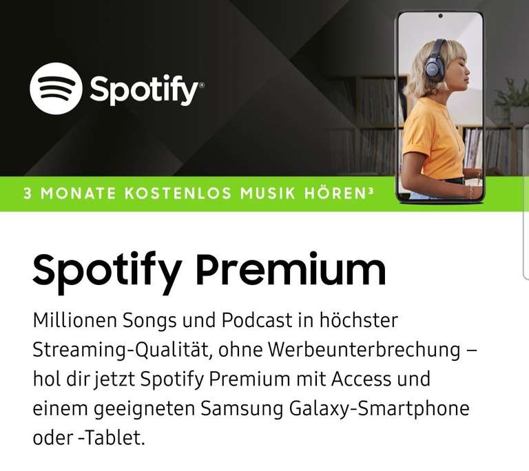 3 Monate Spotify Premium kostenlos mit einem Samsung Gerät erhalten! (Neukunden)