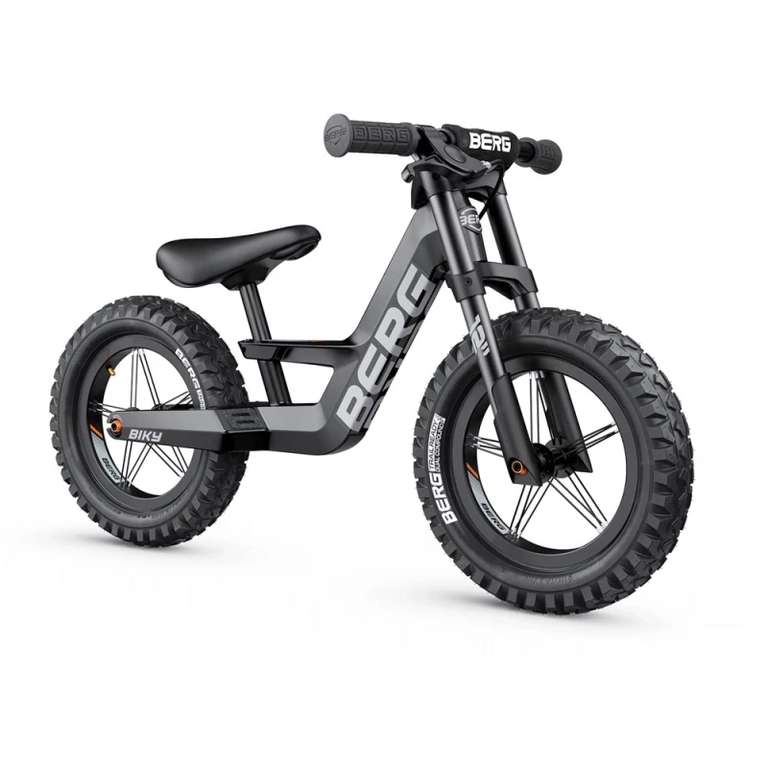 BERG Laufrad Biky Cross schwarz 12" inkl. Handbremse, 900g Magnesium-Rahmen und weitere Sets [Spiel-Preis/Go-Kart Profi]