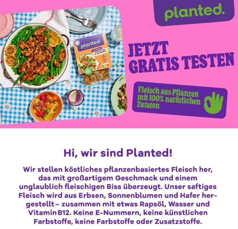 Nur bei Edeka Nord/Minden-Hannover, Rewe Nord: Planted Produkte Gratis Testen [GzG]