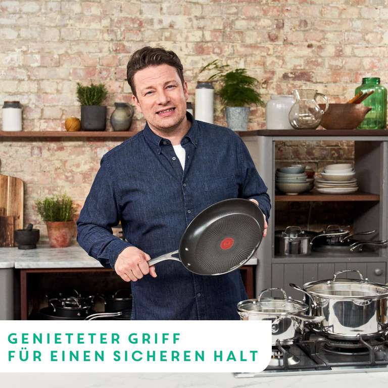 Jamie Oliver by Tefal Pfannen Set 20/24/28cm - 3 Stück (Edelstahl/Backofenfest)