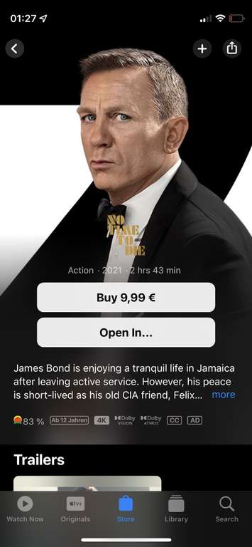 James Bond Filme im Angebot 4K (iTunes/Amazon Video)