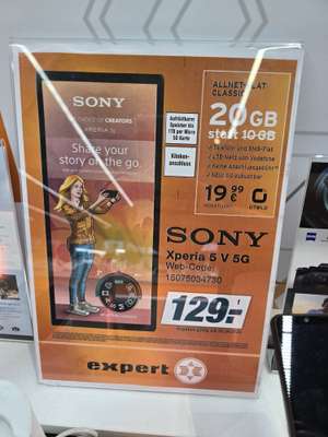 Lokal, expert Dormagen, Sony Xperia 5 V, Gesamtpreis 608,76 mit Vertrag Otelo Classic
