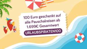100€ Cashback ab 1699€ Gesamtbuchungswert für alle Pauschal- & Hotelbuchungen bis 3. September