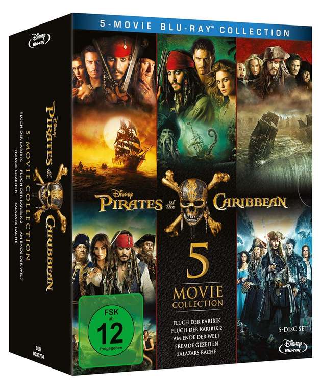 "CAPTAIN Jack Sparrow, wenn ich bitten darf!" * Fluch der Karibik 1-5 Film Box (5x Blu-Ray)