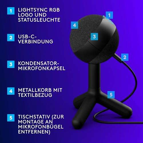 [AMZ] Logitech G Yeti Orb Gaming-Kondensatormikrofon mit RGB