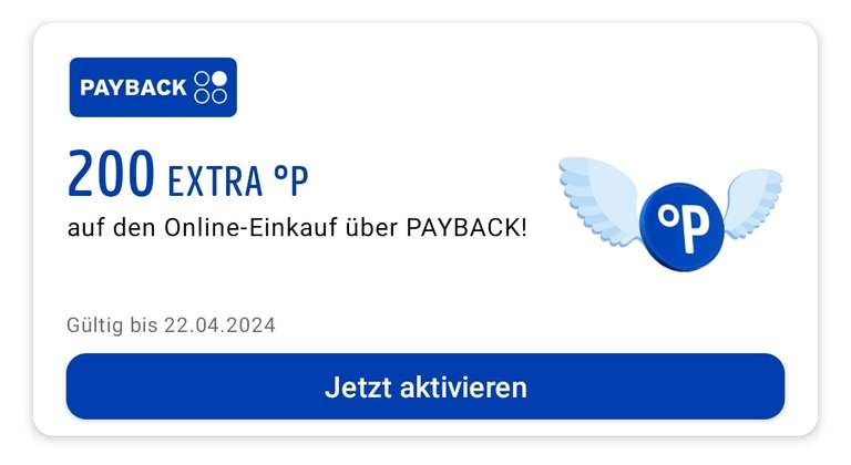 Payback 200 EXTRA °P auf einen Online-Einkauf, gültig bis 22.04.2024, ohne Mindesteinkauf (personalisiert?)