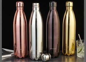 ECHTWERK Trink-/Isolierflasche »Shiny«, aus Edelstahl, Farben kupfer, edelstahl, schwarz & gold, verschiedene Größen für 9,94€ [Lidl.de]