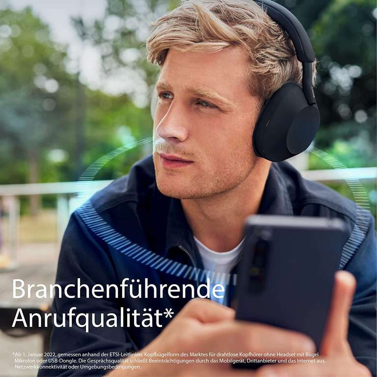 Sony Kabelloser High-Resolution Kopfhörer WH-1000X M5 schwarz (Headset-Funktion, Bluetooth, Noise Cancelling