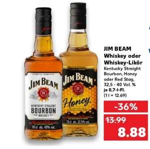 [Kaufland Bundesweit] Jim Beam White | Kentucky Straight Bourbon Whiskey | vollmundiger und milder Geschmack | 40% vol | 700ml