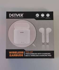 Denver In-Ear Ohrhörer TWQ-40P, weiß, mit QI-Ladeschale