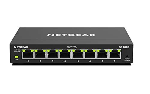 Netgear GS308E Smart Managed Gigabit 8-Port Switch (IGMPv3, VLAN) [amazon prime]