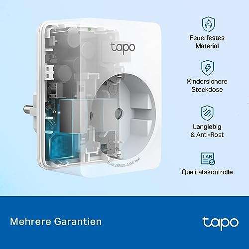 TP-Link Tapo P110 Smart WLAN Steckdose mit Strommessung - ideal für Balkonkraftwerke (PRIME)