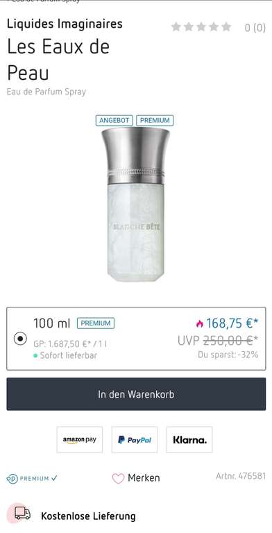 Les Liquides Imaginaires Blanche Bête Eau de Peau Eau de Parfum (100ml) [Parfumdreams Premium]