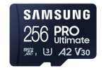 Samsung PRO Ultimate microSD Speicherkarte, 256 GB, UHS-I U3, 200 MB/s Lesen, 130 MB/s Schreiben (512GB für 47,99€)