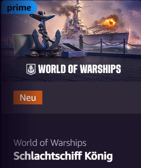 Prime WorldOfWarships Schlachtschiff König + 750k Credits via Prime Gaming