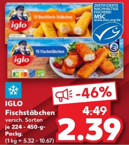 IGLO Fischstäbchen bei Kaufland für 2,39€