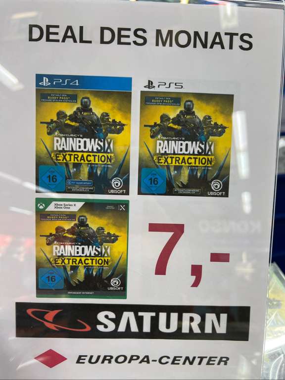 [Lokal Berlin] Saturn - Tom Clancy's Rainbow Six: Extraction - z.B. Xbox One